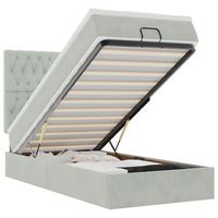 estructura cama otomana colchones gris claro 90x190cm vidaxl