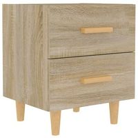 mesita de noche con dos cajones 40 x 35 x 475 cm en madera de ingenieria color roble dec033828