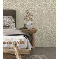 papel pintado vinilico ecologico lavable minitablas de corcho textura en relieve - nantes stone 679374 de gaulan - rollo de 10 m x 053 m