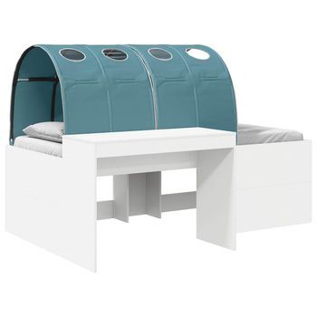 Cama Con Túnel 4 Uds. Blanco Y Azul Claro Madera De Ingeniería Vidaxl
