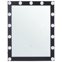 espejo de pared iluminacion led negro 50 x 60 cm tocador glamuroso odenas