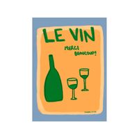poster le vin merci sin marco  - 30 x 40 cm