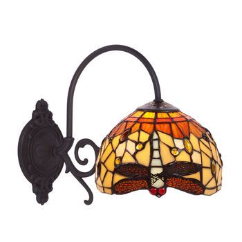 Aplique Con Brazo Tiffany Diámetro 20cm Serie Belle Amber