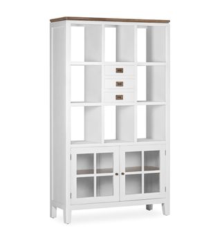 Librería de madera de mindi blanco y marrón alt. 190 cm