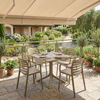 Conjunto Para Jardín Mesa + 4 Sillas Siena Arena 100% Polipropileno Eme Mobiliario