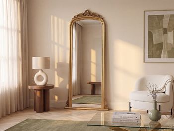 Espejo de pared madera dorado