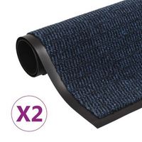 alfombras de entrada rectangulares de nudo 2 uds azul 90x150 cm vidaxl