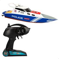 racing boat lancha teledirigida policia 36x10x10 cm frecuencia 24 ghz 35-40 m alcance 6 direcciones juguetes teledirigidos lancha rc barco radiocontrol juguete para ninos de 4 anos
