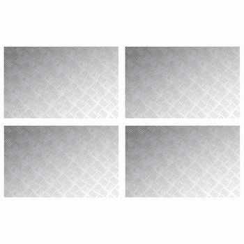 Peldaño Rectangular 4 Piezas Plateado 80 X 50 Cm Aluminio