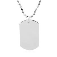 colgante con placa de identificacion de acero inoxidable y cadena