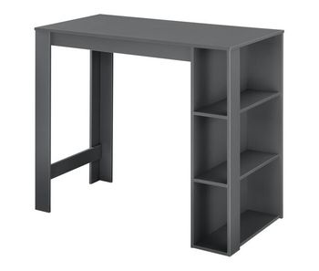 Mesa de bar danderyd con 3 estantes aglomerado 120x60x106 cm - gris oscuro [en.casa]