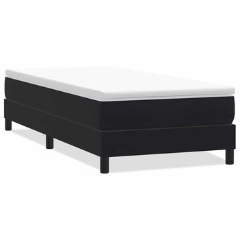 Cama Tapizada 223x103x25 Cm Contrachapado, Madera Procesada - Negro