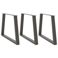 patas para mesa de comedor en forma de v 3 unidades antracita 90 x 72-733 cm acero vidaxl
