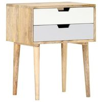 mesita de noche de madera maciza de mango 47x35x59 cm vidaxl