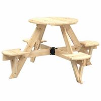 mesa de picnic para 4 ninos agujero para sombrilla madera abeto