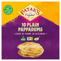 pataks 10 plain pappadums