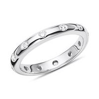 anillo de diamantes en oro blanco 18 quilates aprox 028 ct