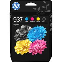 hp 937 6c400ne - pack de 4 cartuchos de tinta originales negro cian magenta y amarillo  compatible con impresoras hp officejet pro 9110 9120 9130 9720 y 9730