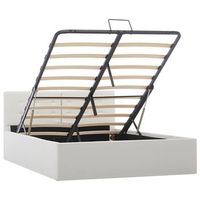 cama canape hidraulica cuero sintetico blanco 120x200 cm