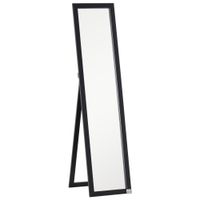 homcom espejo de cuerpo entero espejo de pie o de pared de estilo moderno para pasillo dormitorio 37x48x152 cm negro   aosom espana