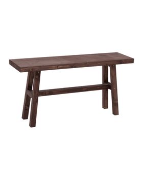 Banqueta de madera maciza en tono nogal de 100x50cm