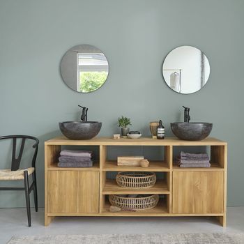 Mueble De Baño De Madera Teca Maciza De 160 Cm