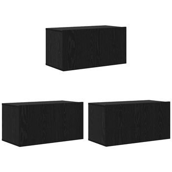 Conjunto De Mueble De Tv 3 Pcs Negro 60 X 30 X 30 Cm Vidaxl