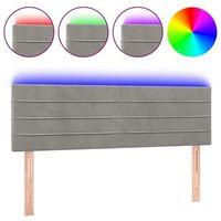 cabecero accesorio para dormir dormitorio mueble led 144 x 5 x 7888 cm tela terciopelo gris claro tdl0201394