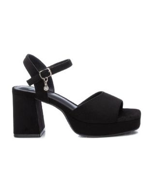 Xti para mujer. 14147101-NEGRO Sandalias de piel Sra Antelina Negro (40), 5 a 8cm, Hebilla, Casual, Fiesta