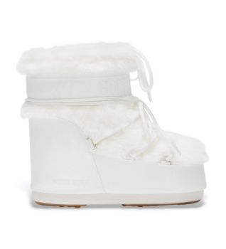 Moon Boot para mujer. 80D1409390 Botas Icon Low Faux blanco (36/38), Plano, Ninguno, Casual, Nieve