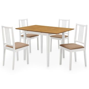 Juego De Muebles De Comedor 5 Piezas Mdf Blanco Vidaxl