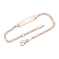 pulsera de plata rosado con placa grabable