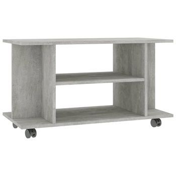 Mueble Tv | Mueble De Salón | Mesa De Tv Ruedas Madera Ingeniería Gris Hormigón 80x40x45 Cm