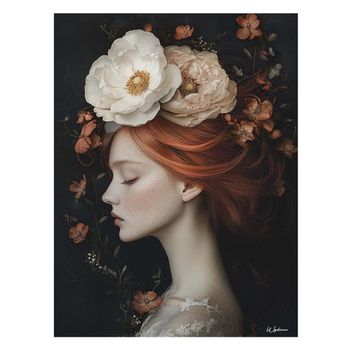 Cuadro mujer con flores en pvc multicolor 60x80 cm