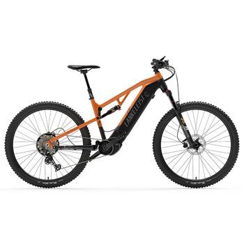 Bicicleta De Montaña Eléctrica Lankeleisi Gt800, Motor Central, 29 Pulgadas, Gran Autonomía, Doble Suspensión, Negro Y Naranja.