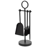 set de herramientas de metal para la chimenea negras