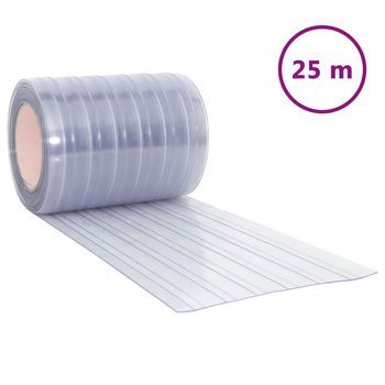 Tira De Cortina Para Puertas Pvc Transparente 300x2,6 Mm 25 M Vidaxl