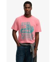 superdry para hombre m1012360a camiseta roadside trade loose rosa xxl casual algodon manga corta