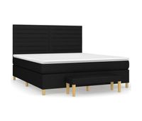 cama box spring con colchon tela negro 180x200 cm rayas horizontales