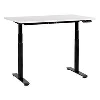 escritorio de altura regulable electrico diseno moderno patas redondas 120 x 72 cm tablero blanco soporte de acero negro destinas