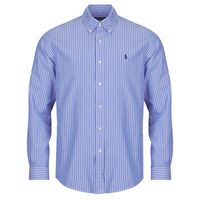polo ralph lauren camisa manga larga camisa ajustada custom fit en popelin de rayas para hombre