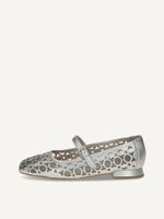 caprice ballerina metallic made of leather with trapeze heel size 39