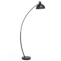 lampara de pie de metal negro 155 cm pantalla regulable estilo industrial dintel