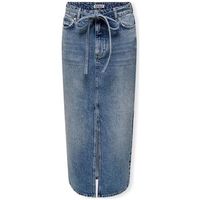 only falda gianna belted skirt - medium blue denim para mujer