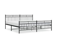 estructura de cama cabecero y pie de cama metal negro 193x203cm con cabecero y pie de cama