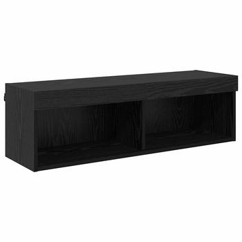Mueble De Tv Montado En La Pared 100 X 30 X 30 Cm Roble Negro Vidaxl