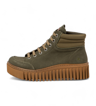 Art para mujer. 115321222003_0G3 Botines de piel 1532 verde (41), 3 a 5cm, Cordones, Casual