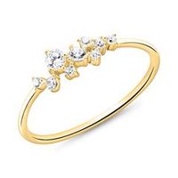 anillo de plata 925 banado en oro para mujer con circonita