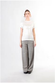 camiseta bimaterial con estampado de purpurina white