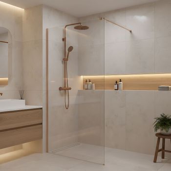 Pared De La Ducha Rea Flexi Transparent Brush Copper 70 Transparent